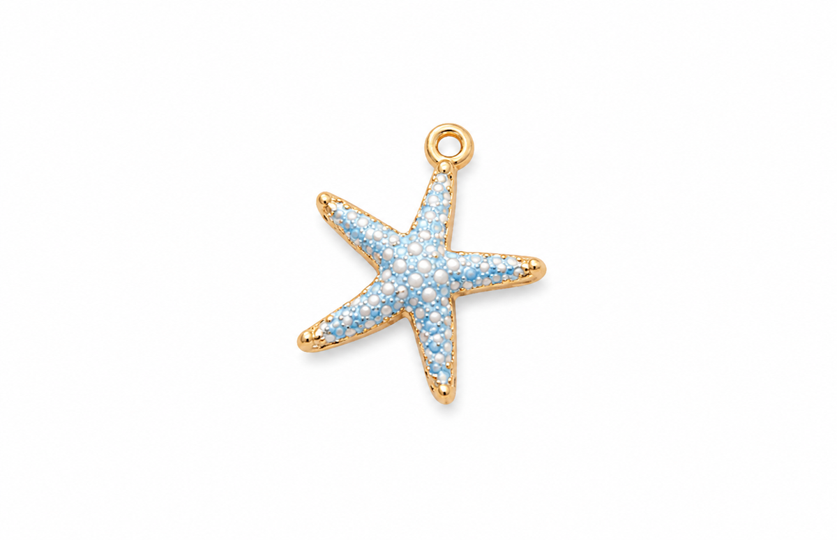 Blue starfish charm