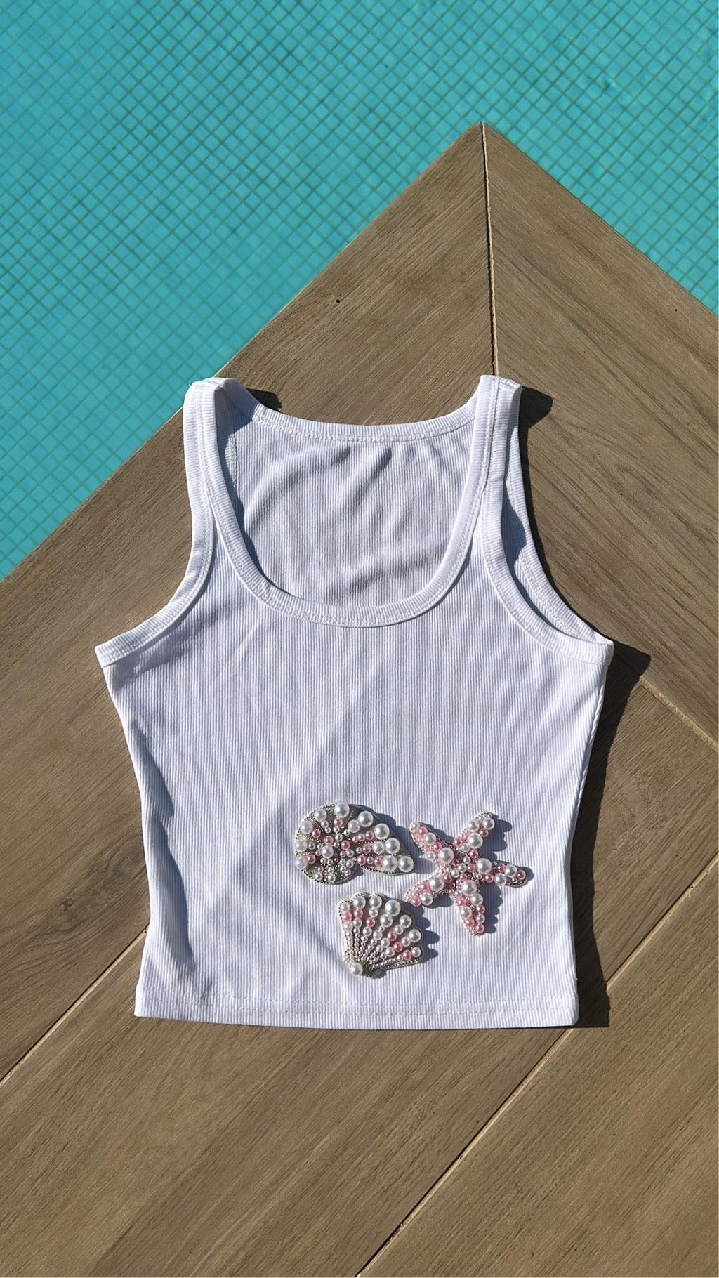 Coral Reef cropped vest top