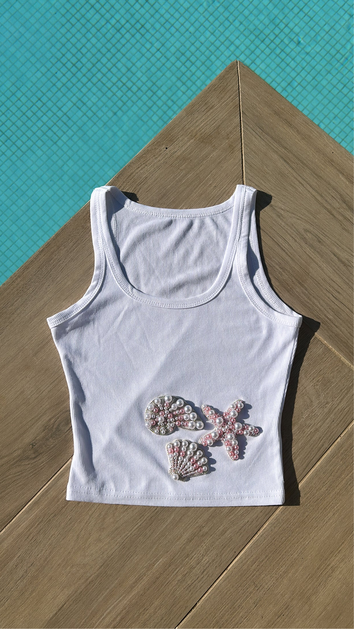 Coral Reef cropped vest top