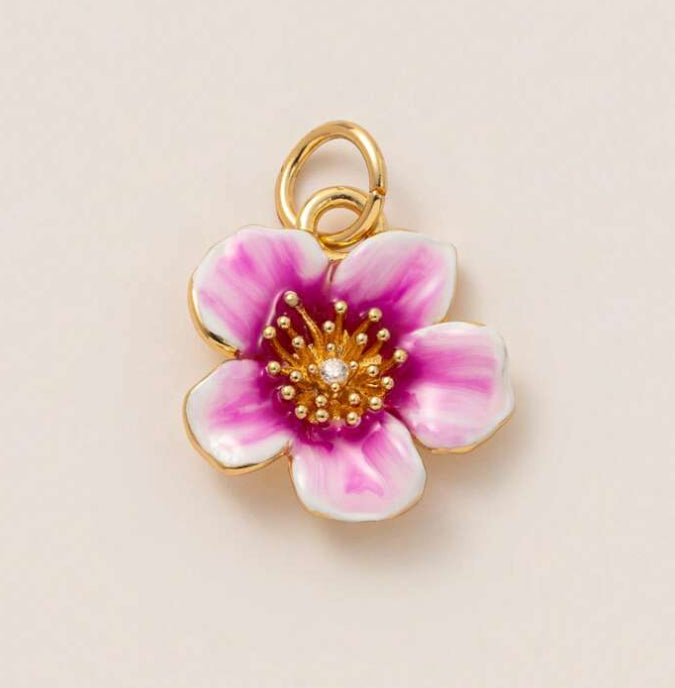 Purple flower charm