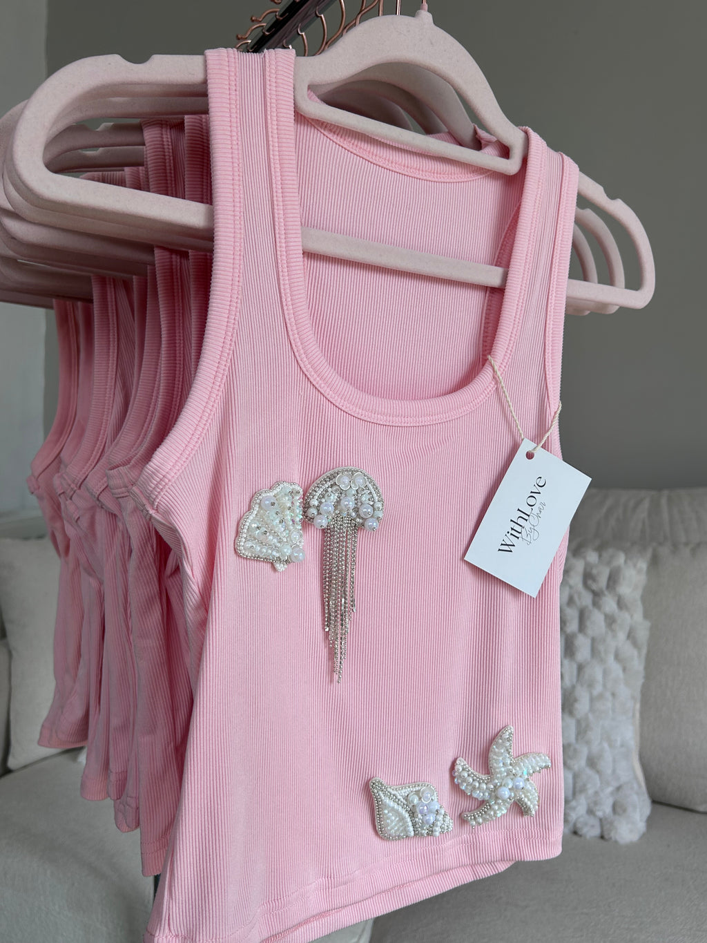 Pearl blush vest top