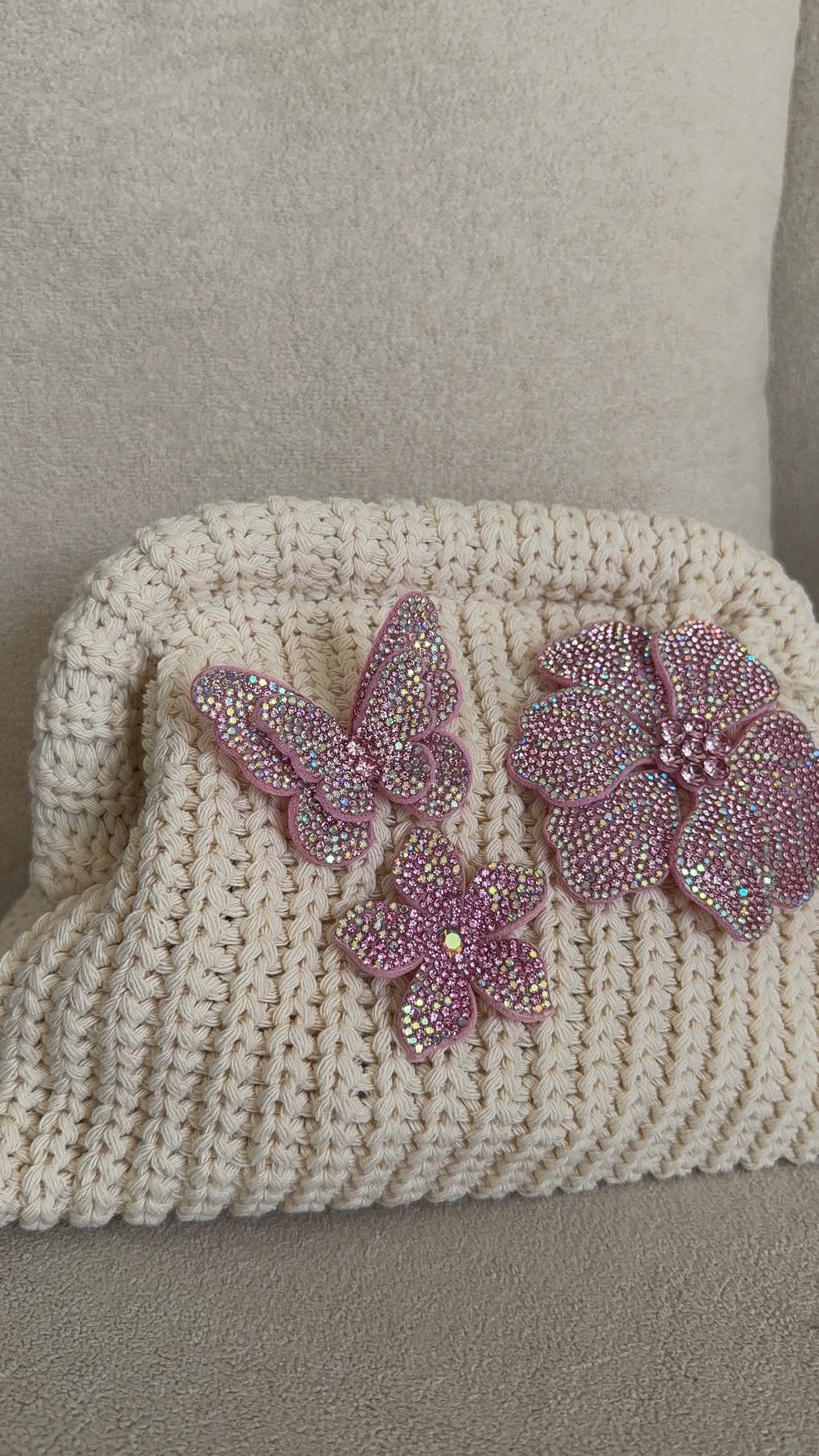 Butterfly crush clutch bag