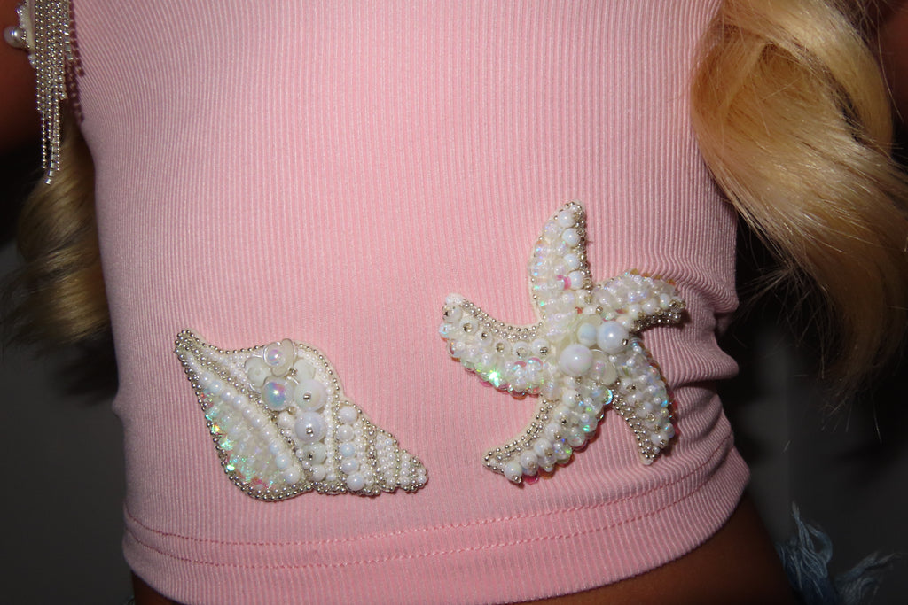 Pearl blush vest top