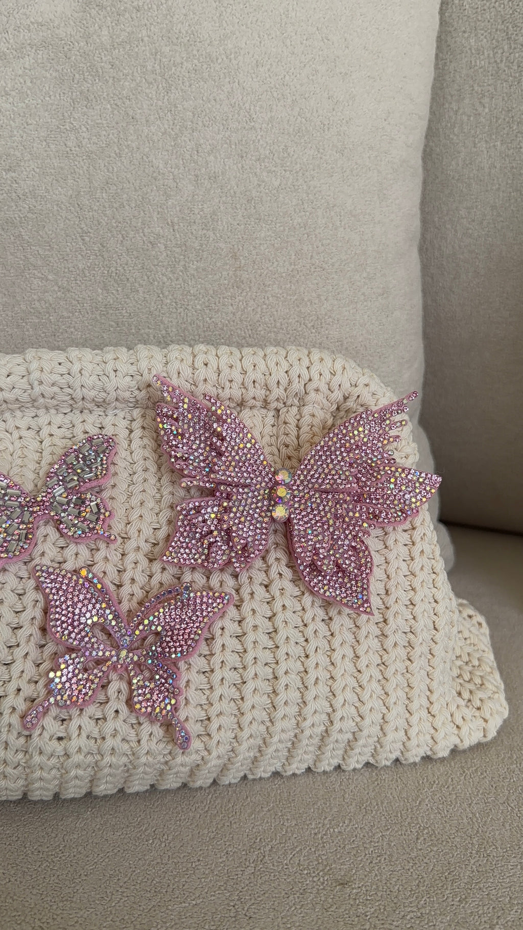 Butterfly crush clutch bag