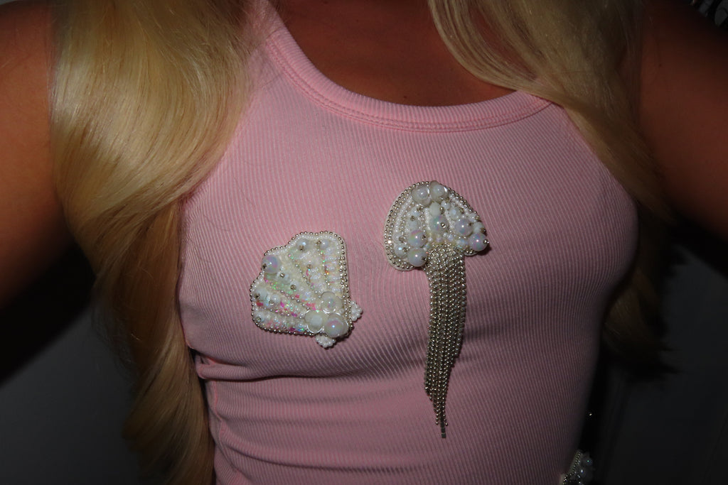 Pearl blush vest top