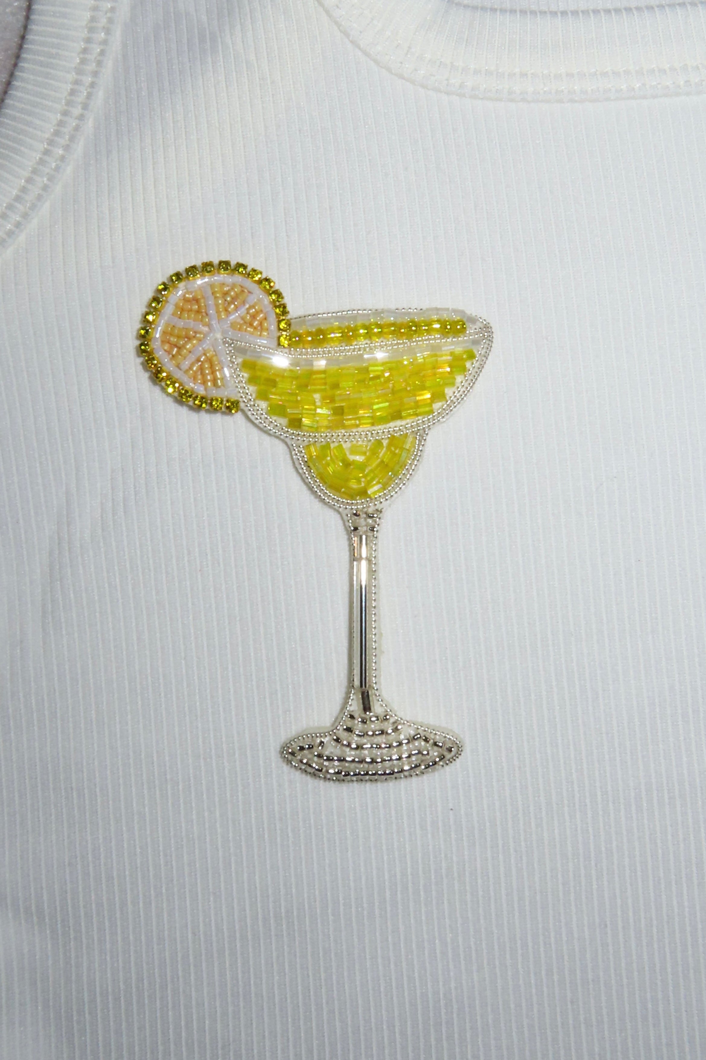 Lemon cocktail glass patch