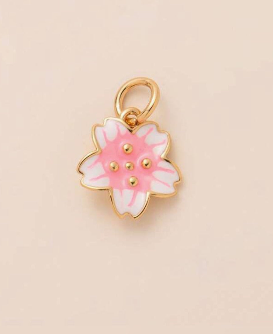 Pink flower charm