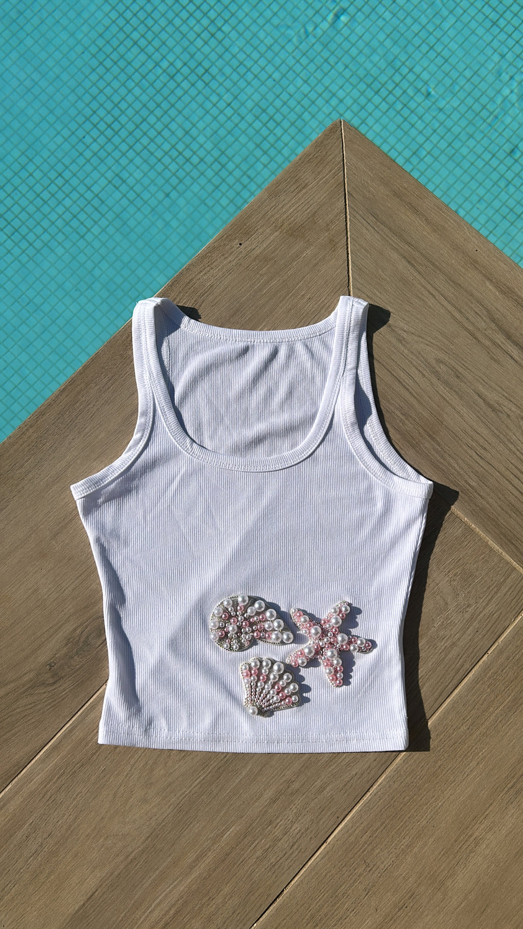 Coral Reef cropped vest top