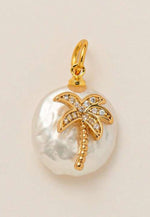 Palm tree pearl charm