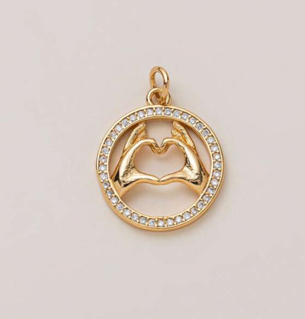Palm heart charm