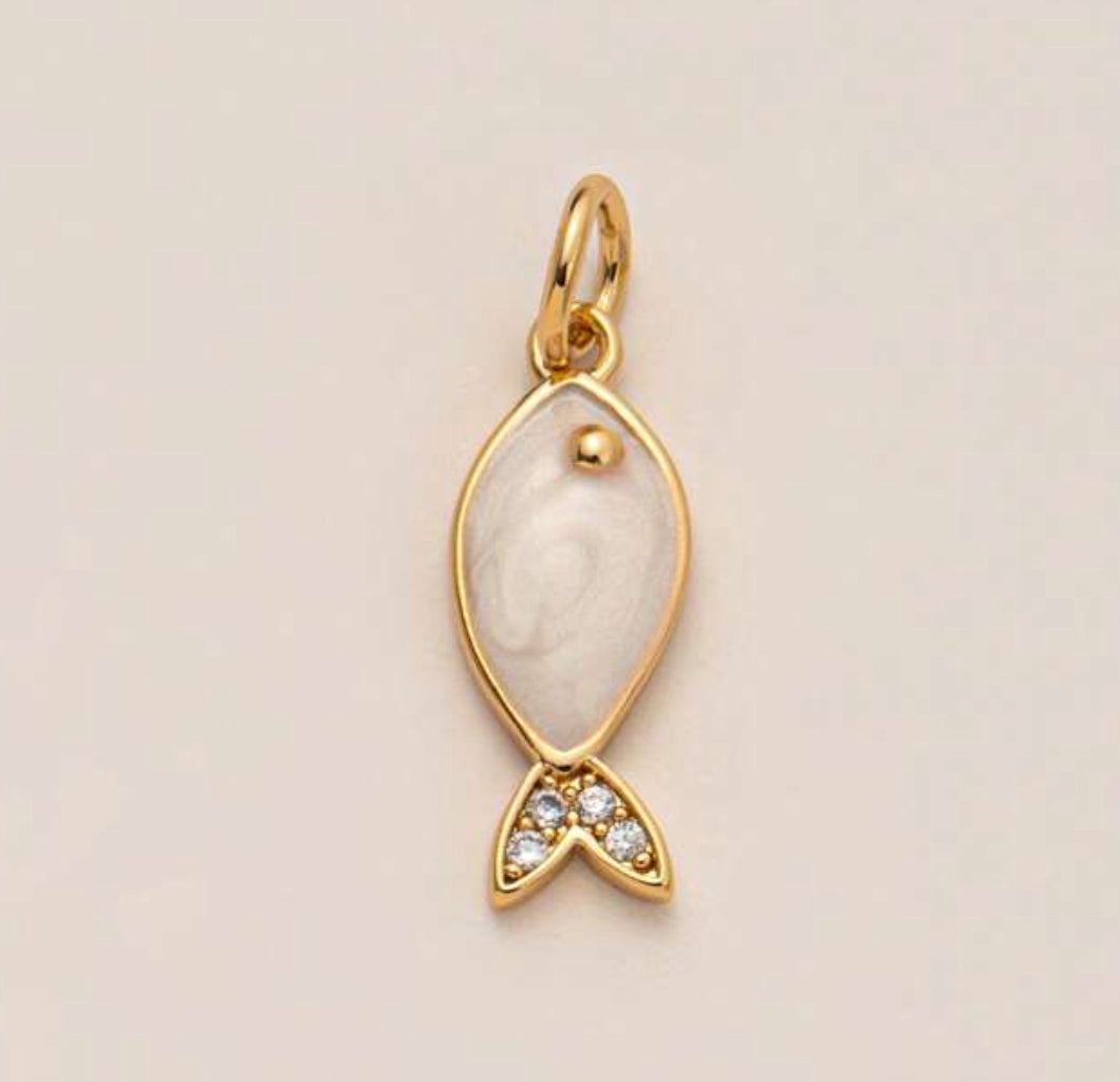 Pearl fish charm