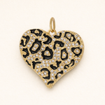 Cheetah print heart charm