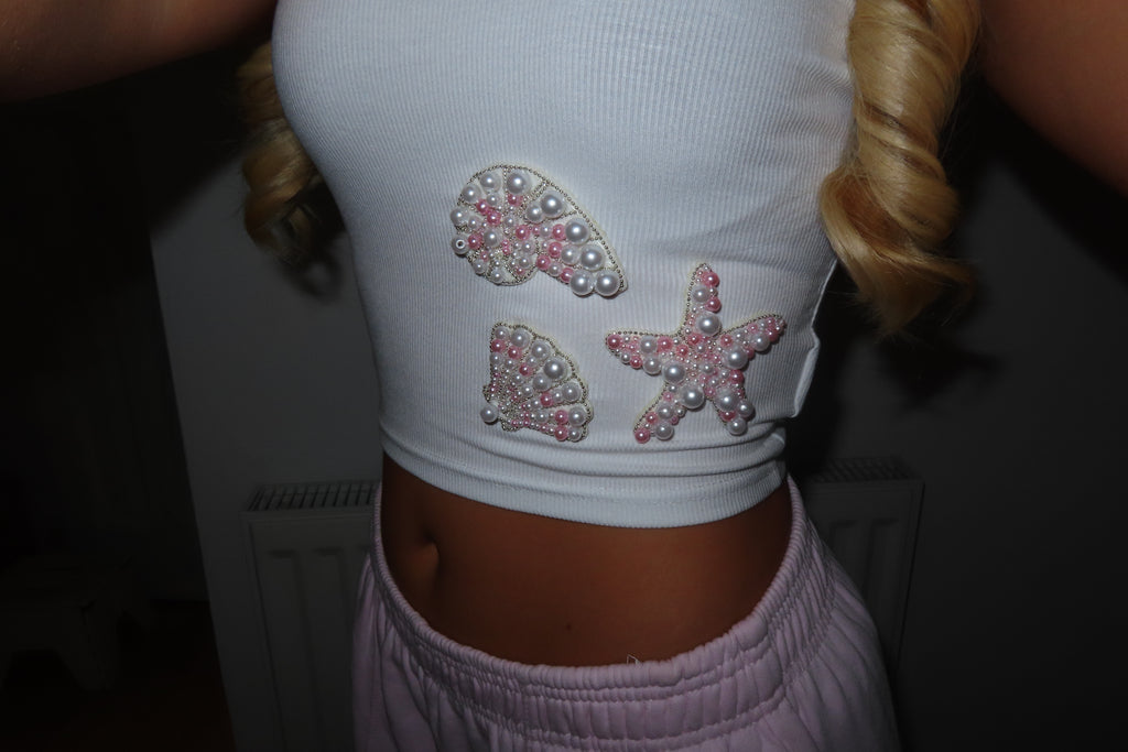 Coral Reef cropped vest top